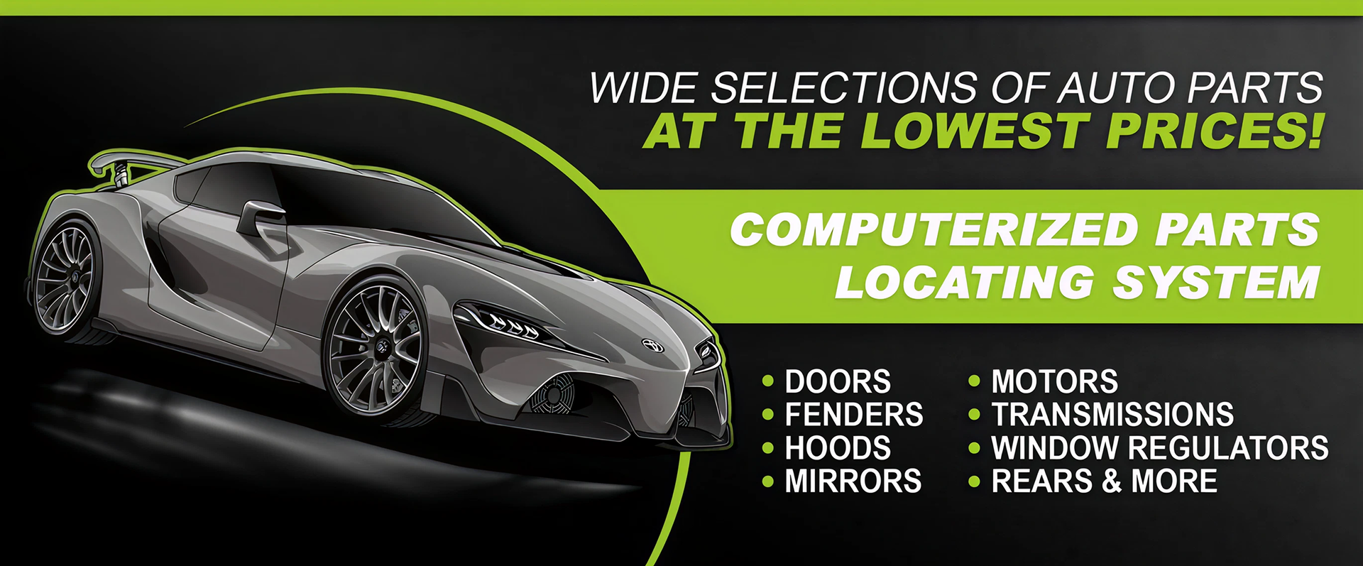 Car parts advertisement with computerized locating system.