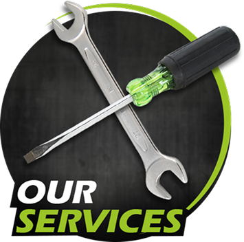 Wrench and screwdriver, "Our Services" text.